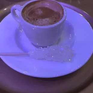 Espresso with sugar rock candy