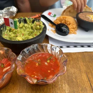 Salsa and guacamole