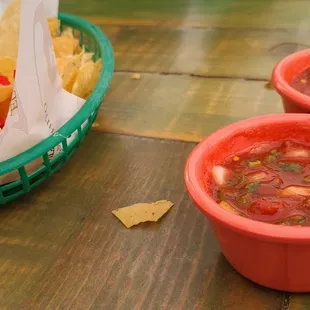 Warm chips and salsa