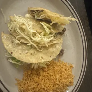 Folded beef tacos