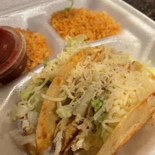 Chicken Tacos and Double Rice