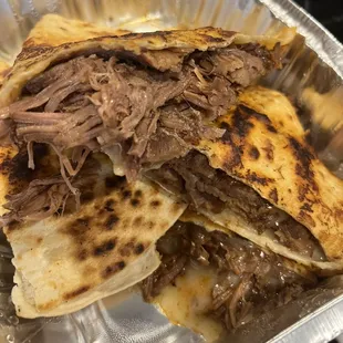 pulled pork and cheese quesadillas