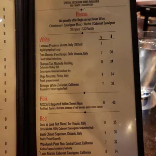 menu