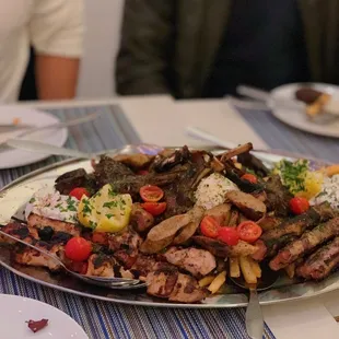 Grilled Meat Platter - the lamb chops and sausages were especially tasty