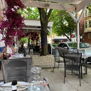 Beautiful patio along the side of the restaurant