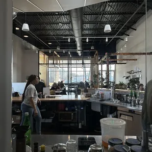 a woman in a kitchen