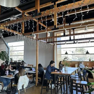 Inside packed on a weekday