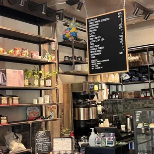 menus and coffee machines