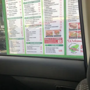 Drive thru menus 2