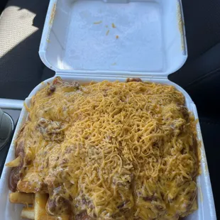 Chilli cheese fries with extra cheese