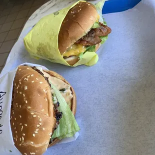 Avocado burger and Bacon cheese avocado burger