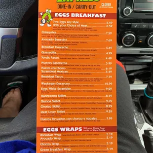 Updated menu