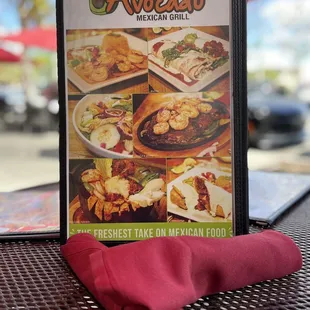 a menu on a table