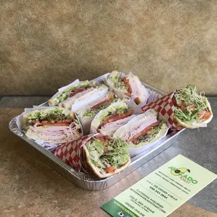 Turkey sandwiches and veggie tale wraps