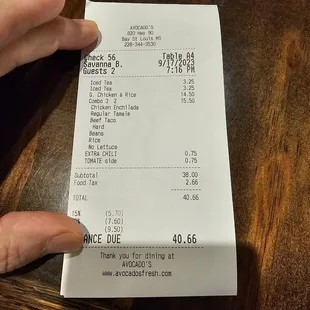 Copy of check showing the 75 cent charges.