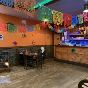 the interior of a mexican restaurant