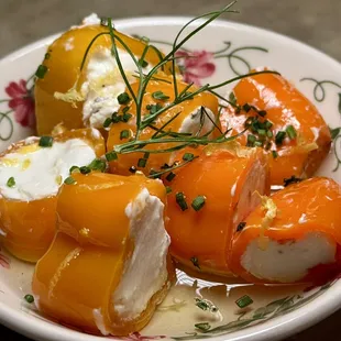 Goat cheese stuffed peppers