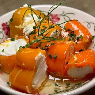Goat cheese stuffed peppers