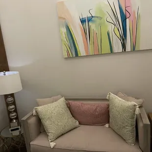 Sitting room area for ladies room