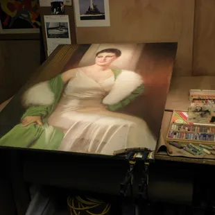 Water damaged pastel before restoration