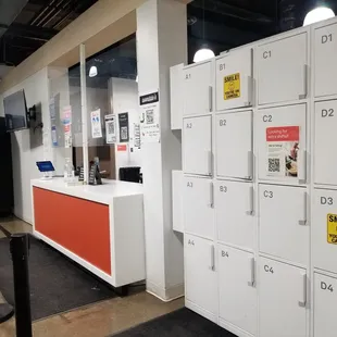 a row of lockers