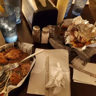 We left this much of the bones wings because they were gross