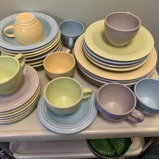 Set of vintage Pfaltzgraff Terrace dishes.