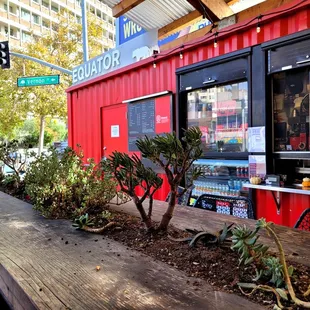 Equator coffee shop shares the patio space