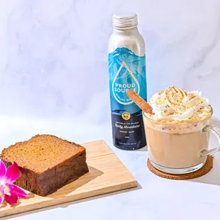 Pumpkin Bread with Pumpkin Spice Latte and Proud Source