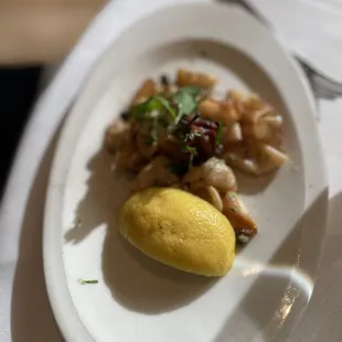 a plate of food on a table