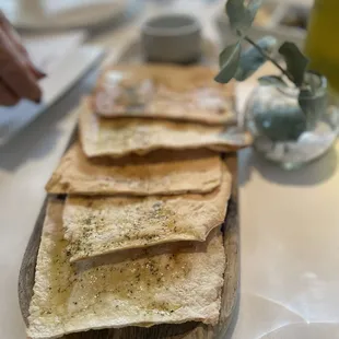 crackers on a table