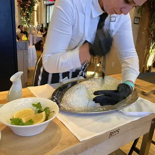 Salt Crusted Branzino is so moist