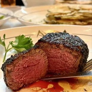 SNAKE RIVER FARMS WAGYU EYE OF RIBEYE 8oz ,28 day aged - Medium - Extra charred as per my request.   Perfection.