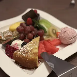 a plate of desserts