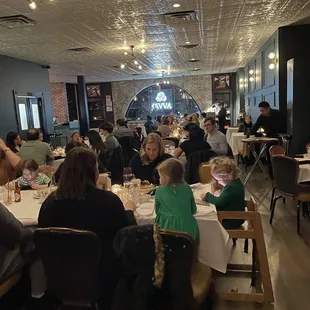 The restaurant shot from the back to the front