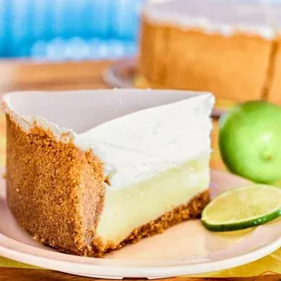 a slice of cheesecake on a plate