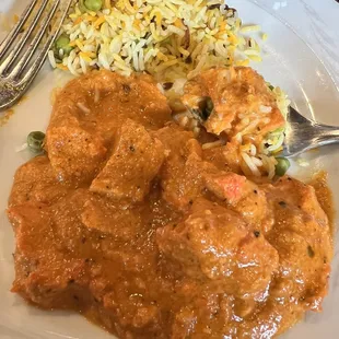 Chicken tikka masala and pulao