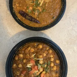 Chettinad Chicken Curry and Chana Masala