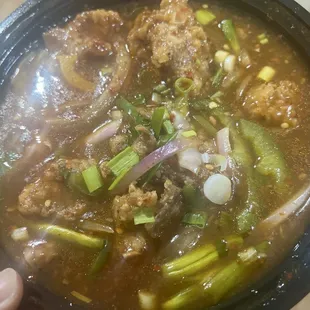 Chili lamb gravy