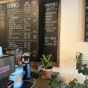 Drink menu