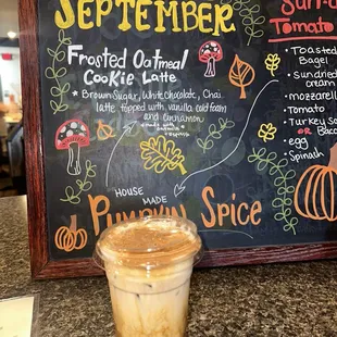 Frosted oatmeal cookie latte