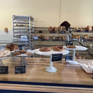 a display of baked goods