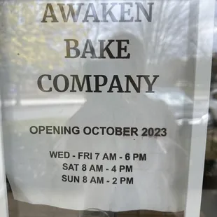 a sign in a window
