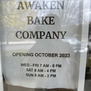 a sign in a window