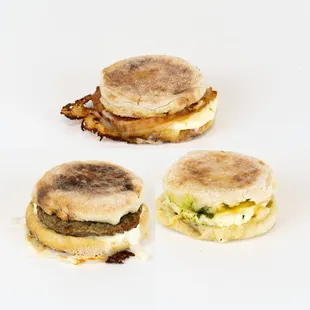 Breakfast Sandwiches: Bacon, Turkey or Pesto