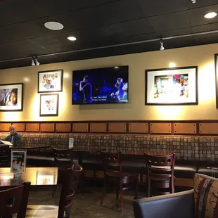 a large television mounted on the wall