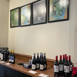 a variety of wines on display