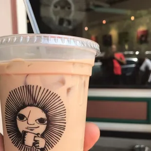 Iced Latte w/ Toffee Syrup