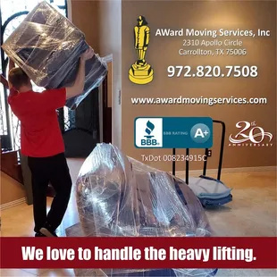 AWard Moving Services, Inc. is based on the belief that our customer's needs are of the utmost importance. Our entire team is here for you.