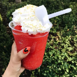 Thor themed drink that comes with Thor's hammer light up ice cube